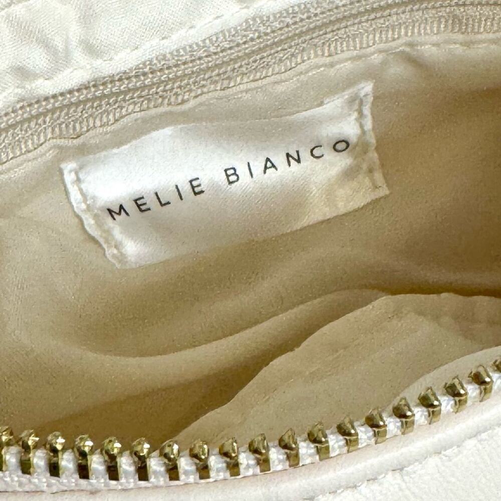 NWT Melie Bianco Alexandra Vegan Leather Cream Top Handle Bag Clutch Purse - Picture 7 of 10